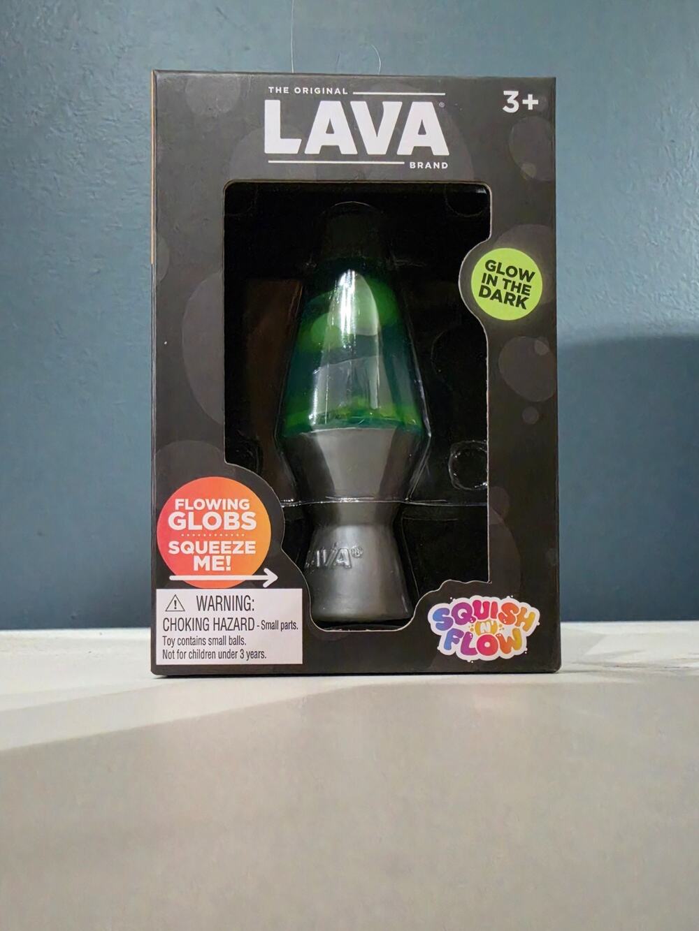 LAVA Squish N' Flow BLUE GREEN Glow In Dark Schylling Squishy NEW IN BOX